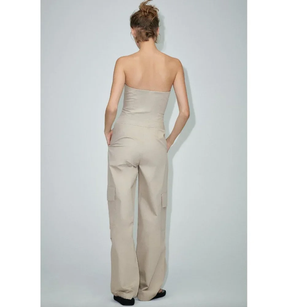 BLOGGER'S FAVE! Zara Long Cargo Jumpsuit NWT